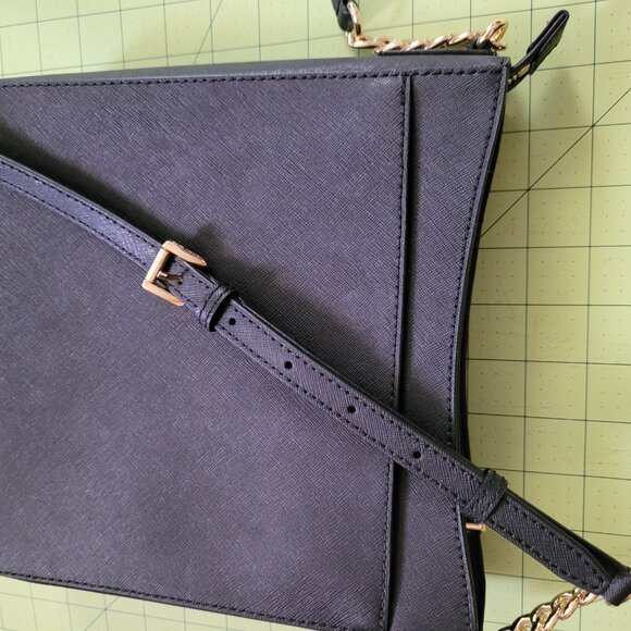 NWT MK Hamilton Leather Medium Top Zip Gold Chain Crossbody Bag $248 Retail - Picture 5 of 9